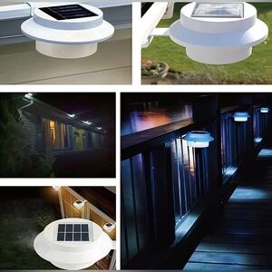 3 LED Solar Powered Gutter Light Outdoor Fence Wall Pathway Lamp Waterproof